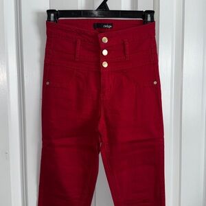 Charlotte Russe Refuge Red High Rise Denim